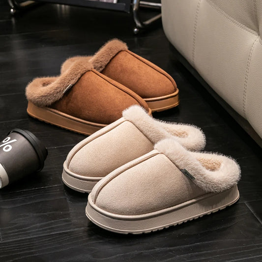 Cozy Comfort Unisex Fluffy Anti-Slip EVA Slippers for Autumn & Winter