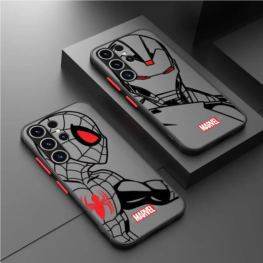 Samsung Galaxy S Series Marvel Superheroes Case: Shockproof Spiderman & Ironman Cover