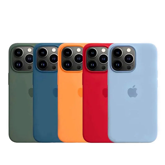 Premium Official Silicone Case for Apple iPhone 15 & 16 Series: Full Logo Cover Protection