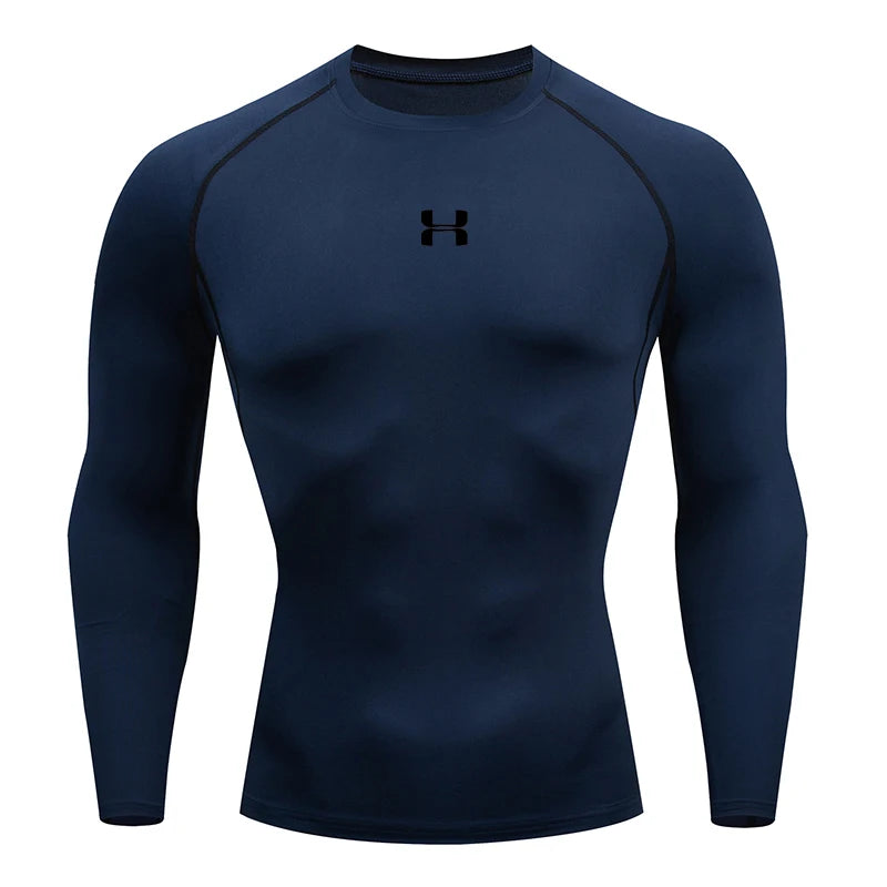 Men's Performance Compression Long Sleeve Sport Tee – Gym, Fitness, Jogging & Athletic Top