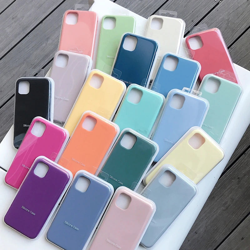 Premium Official Silicone Case for Apple iPhone 15 & 16 Series: Full Logo Cover Protection