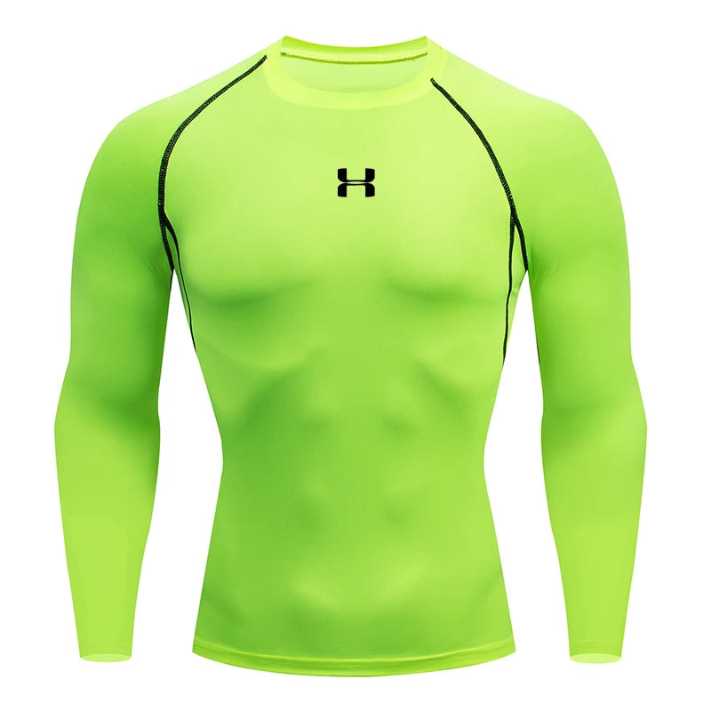 Men's Performance Compression Long Sleeve Sport Tee – Gym, Fitness, Jogging & Athletic Top