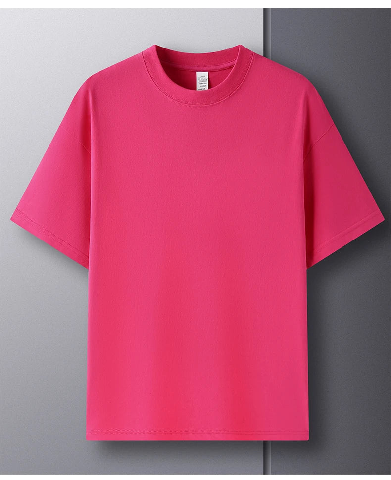 Summer Luxe: High-End Men's 100% Cotton Round Neck Tee