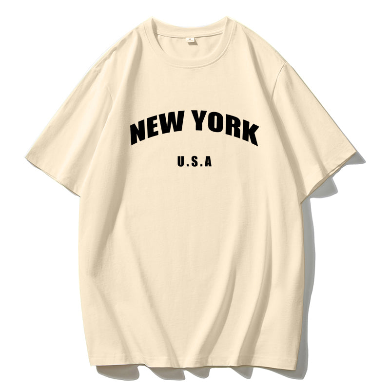 Blessyuki New York Retro O-Neck Tees: Casual Streetwear for Women - Harajuku Style, Plus Size, Perfect Summer Essential