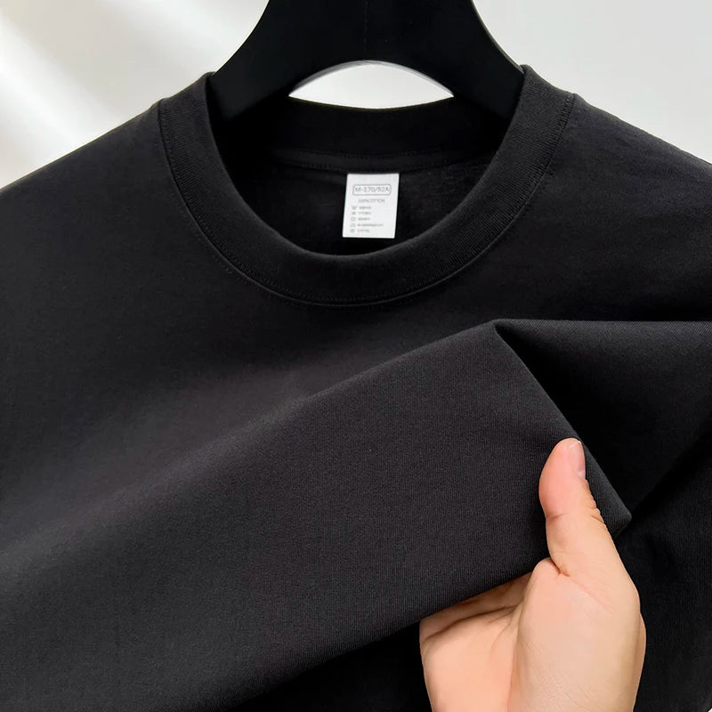 Summer Luxe: High-End Men's 100% Cotton Round Neck Tee