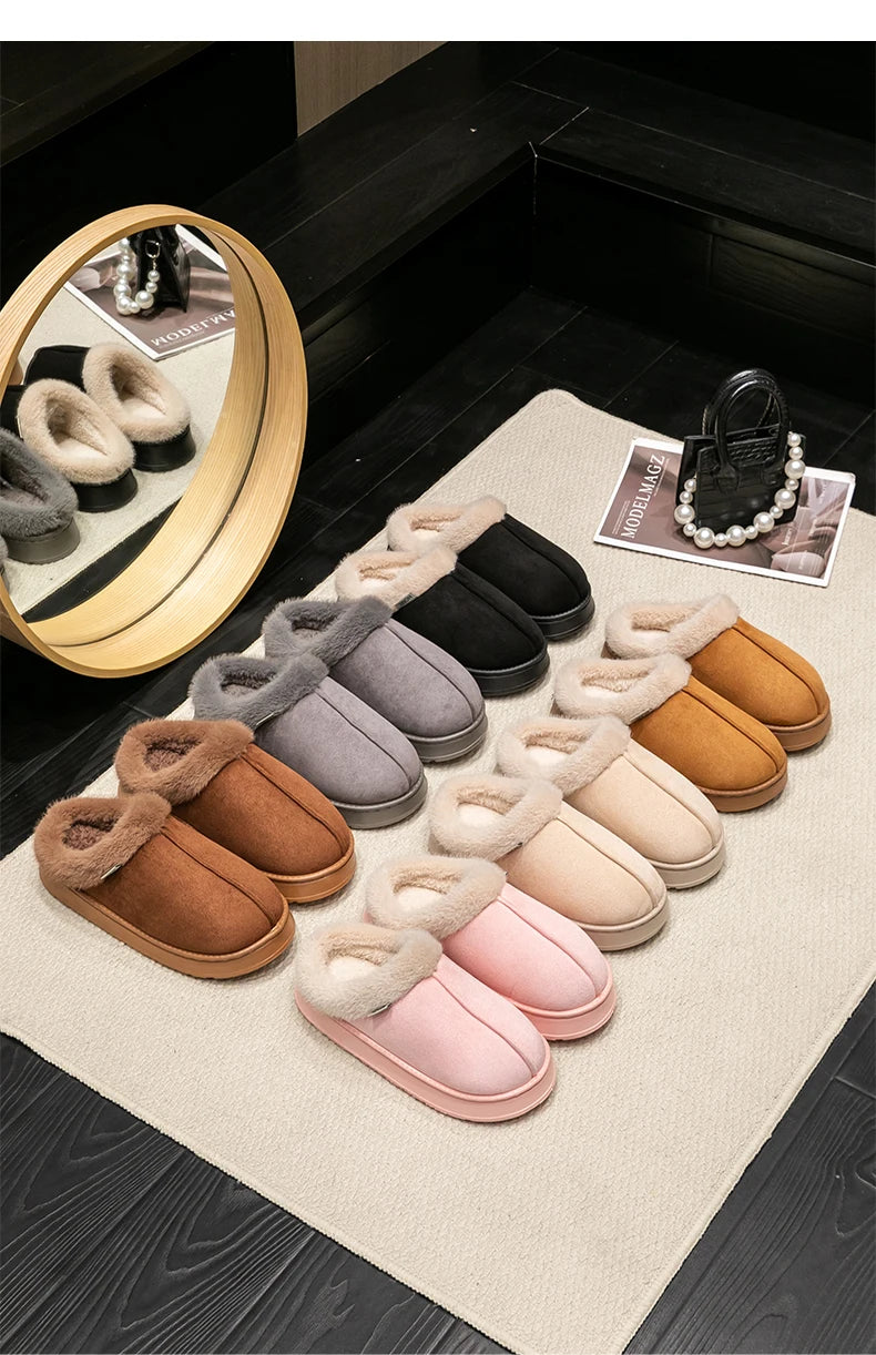 Cozy Comfort Unisex Fluffy Anti-Slip EVA Slippers for Autumn & Winter