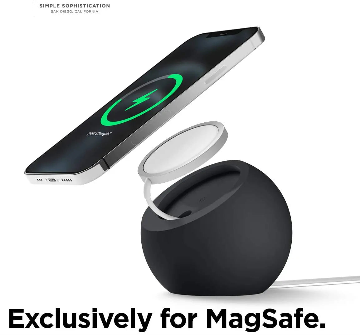 Magnetic Wireless Charging Desk Stand for iPhone 15/14/13/12 - Silicone Ball Shape Holder for MagSafe Dock Station