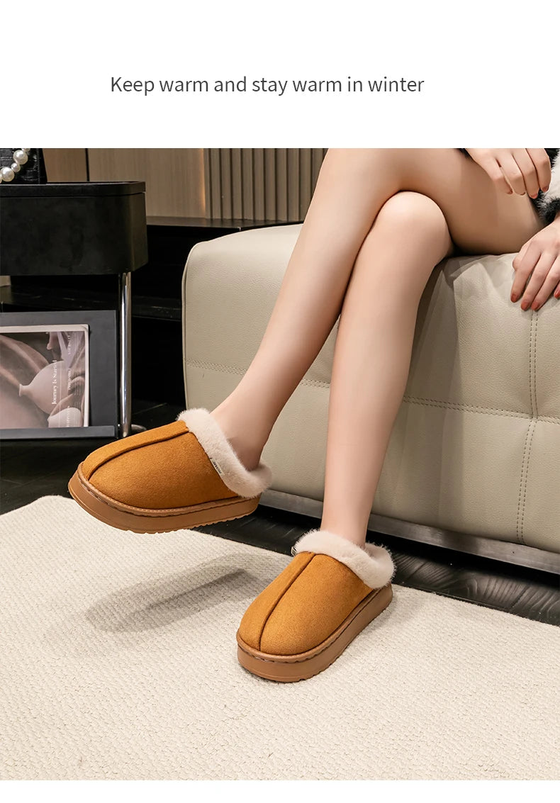 Cozy Comfort Unisex Fluffy Anti-Slip EVA Slippers for Autumn & Winter