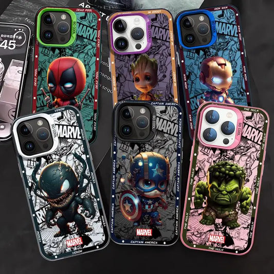 Epic Marvel Ironman & Deadpool Matte Phone Case for Apple iPhone 16/15 Pro Max, 14/13/12/11 Plus