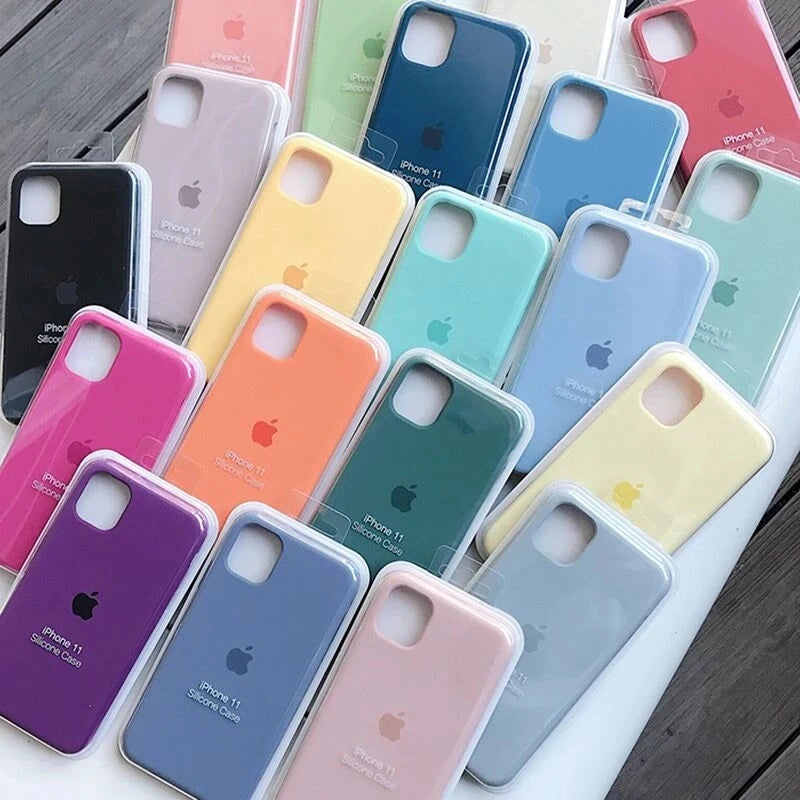 Premium Official Silicone Case for Apple iPhone 15 & 16 Series: Full Logo Cover Protection