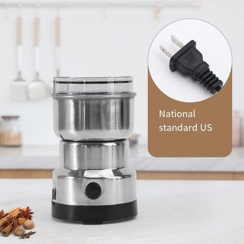 Versatile 4-Blade Mini Electric Grinder: Perfect for Coffee, Spices, Grains, and Baby Food