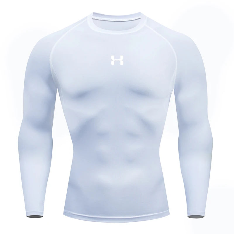 Men's Performance Compression Long Sleeve Sport Tee – Gym, Fitness, Jogging & Athletic Top