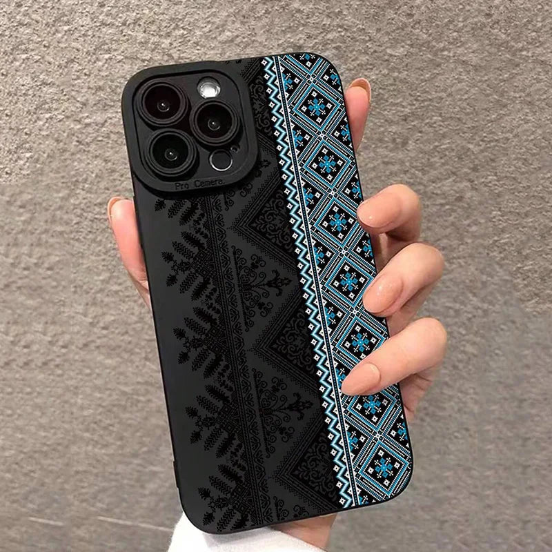 Vintage Totem Painting Shockproof Phone Case: Artful Protection for iPhone 16/15/14/13/12/11 Pro Max XS/X/XR/7/8 Plus/SE 2022 & Mini Series