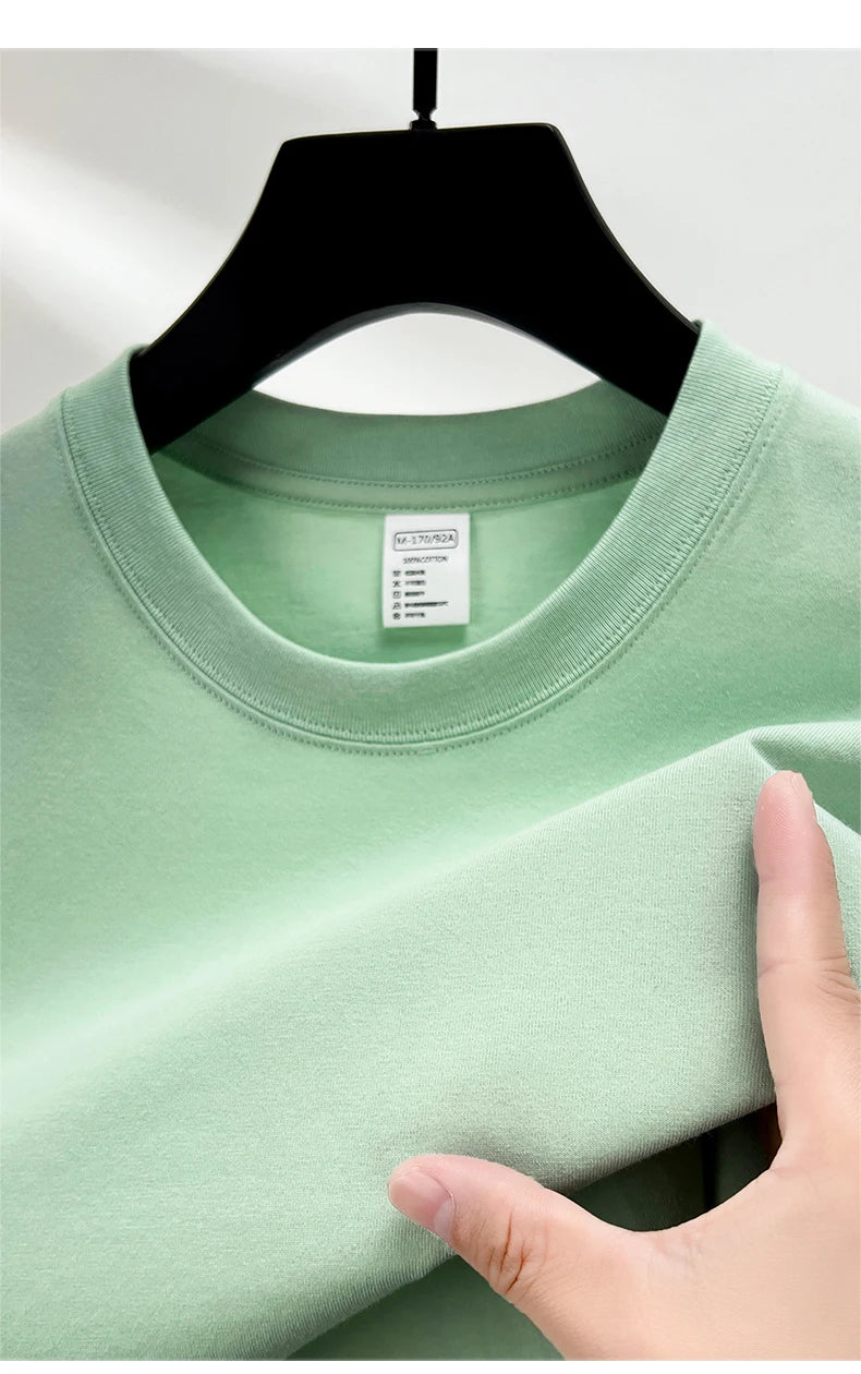 Summer Luxe: High-End Men's 100% Cotton Round Neck Tee