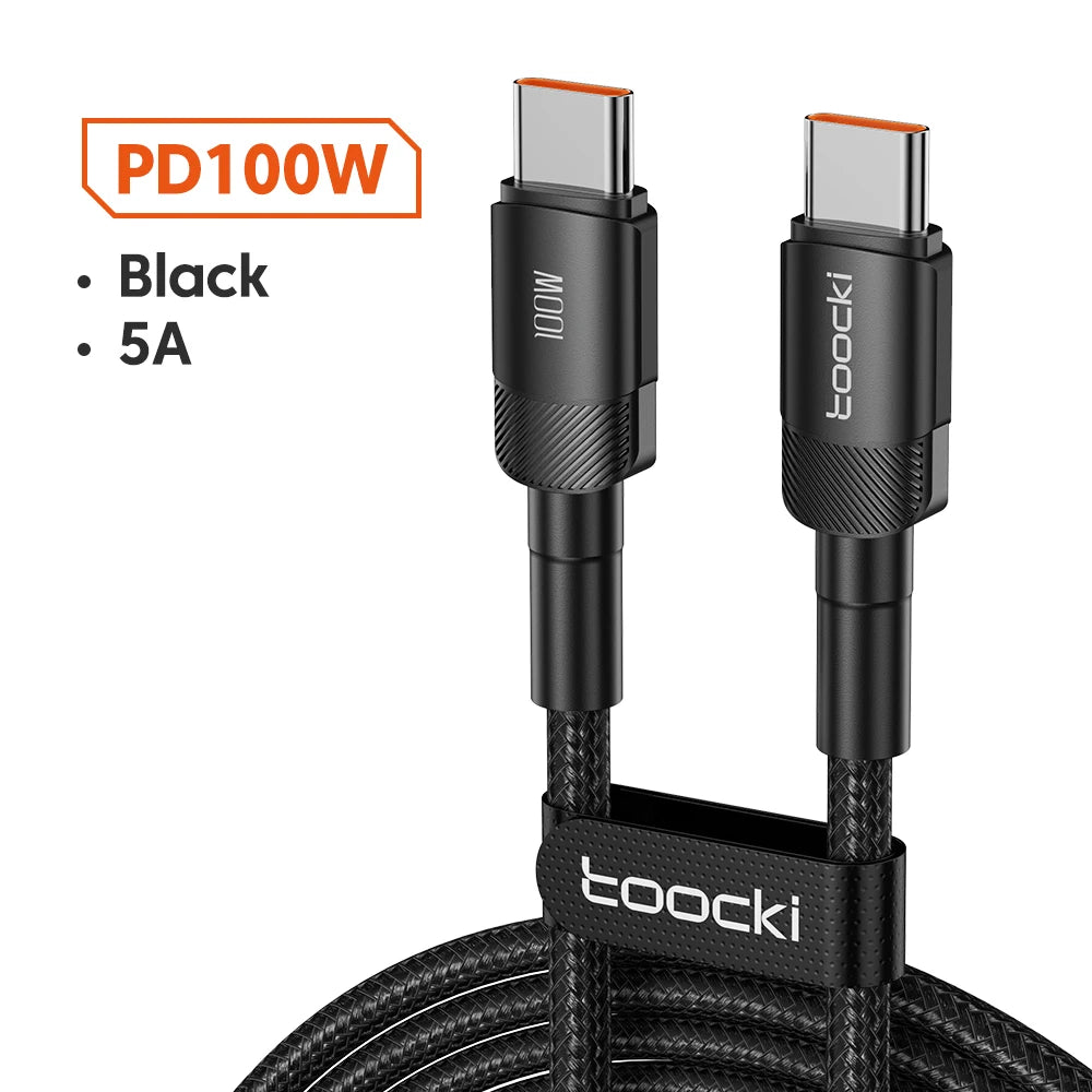 100W Speed: Ultimate USB-C to C Charging & Data Cables from Toocki for mobile phones