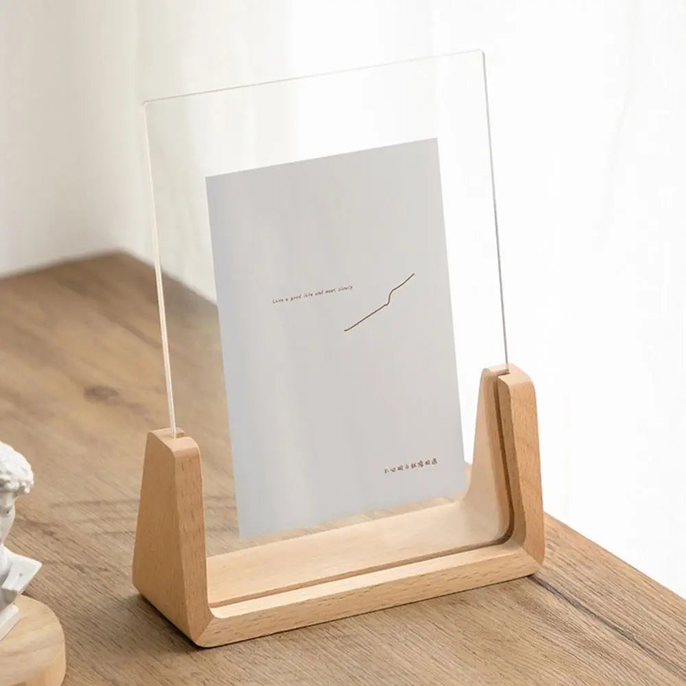 Walnut & Beech U-Shaped Acrylic Photo Frame – Perfect for Weddings & Office Decor