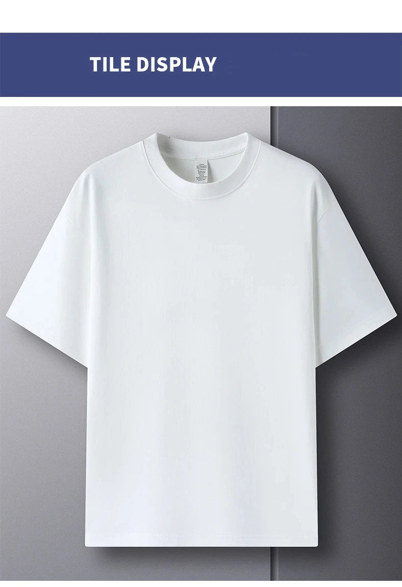 Summer Luxe: High-End Men's 100% Cotton Round Neck Tee