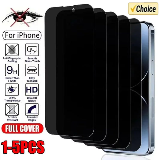 Advanced Anti-Spy Glass Stealth Screen for iPhone 15 16 series from 1-5 Pcs