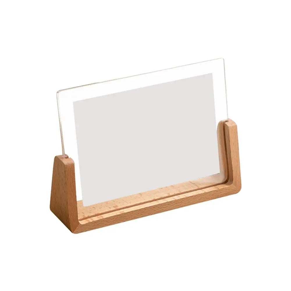 Walnut & Beech U-Shaped Acrylic Photo Frame – Perfect for Weddings & Office Decor