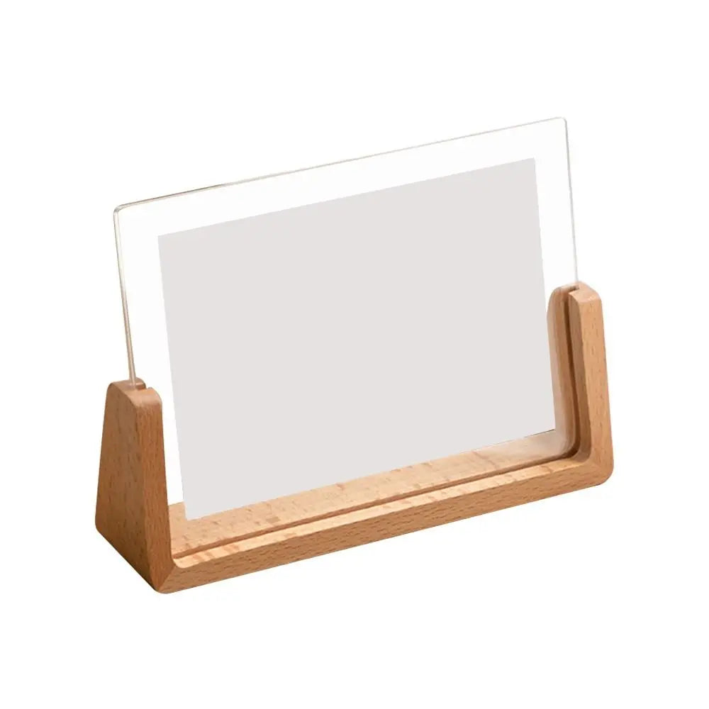 Walnut & Beech U-Shaped Acrylic Photo Frame – Perfect for Weddings & Office Decor