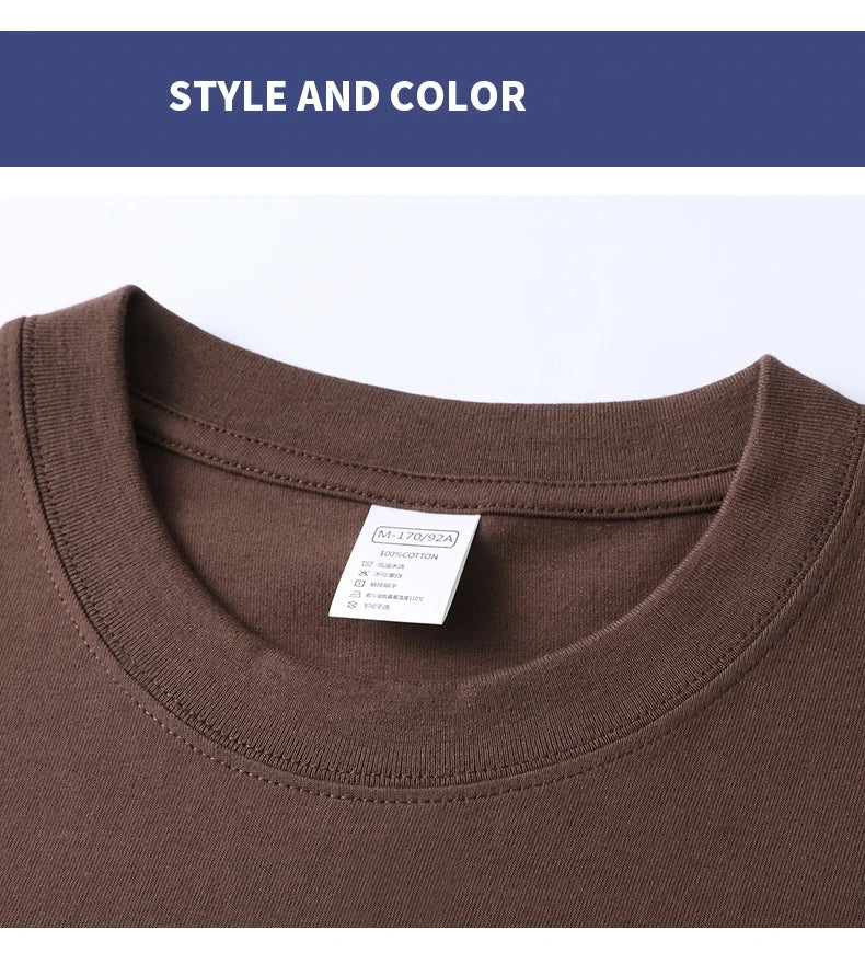 Summer Luxe: High-End Men's 100% Cotton Round Neck Tee