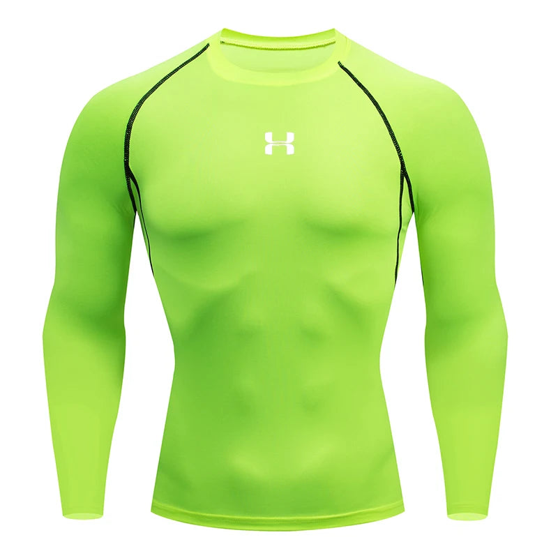 Men's Performance Compression Long Sleeve Sport Tee – Gym, Fitness, Jogging & Athletic Top