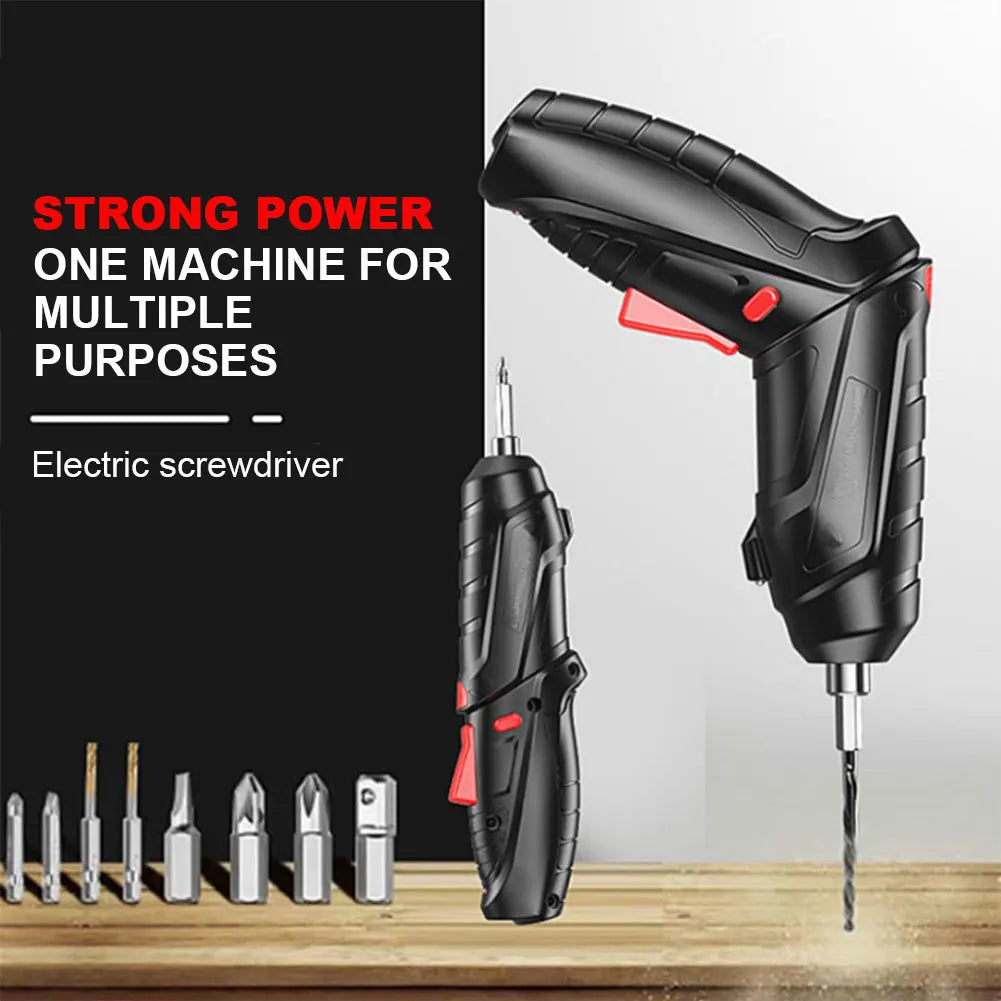 Rechargeable 3.6V Lithium Battery Cordless Electric Screwdriver & Drill Kit - Folding Power Tools for Home Use (2/47Pcs)