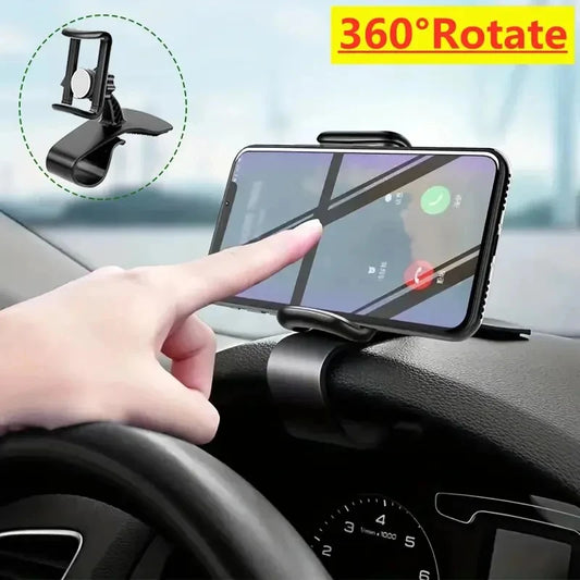 Universal Car Phone Holder: Clip-On Dashboard Stand for iPhone, Samsung & Xiaomi