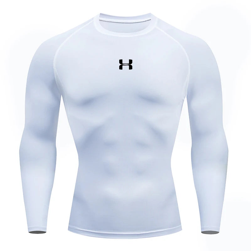 Men's Performance Compression Long Sleeve Sport Tee – Gym, Fitness, Jogging & Athletic Top