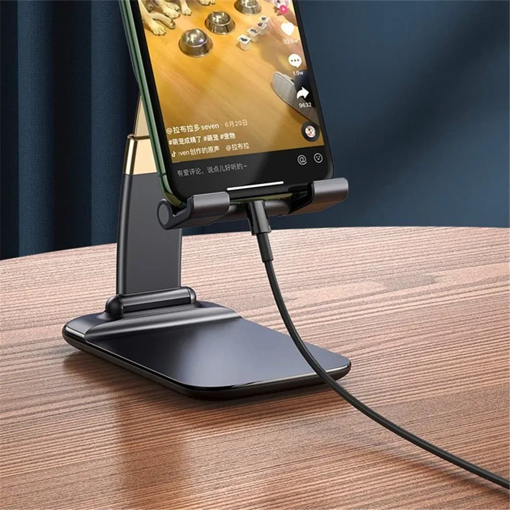 Universal Foldable Metal Phone & Tablet Stand – Perfect for Tablets, and Smartphones – Portable, Adjustable, and Durable Desk Holder Bracket