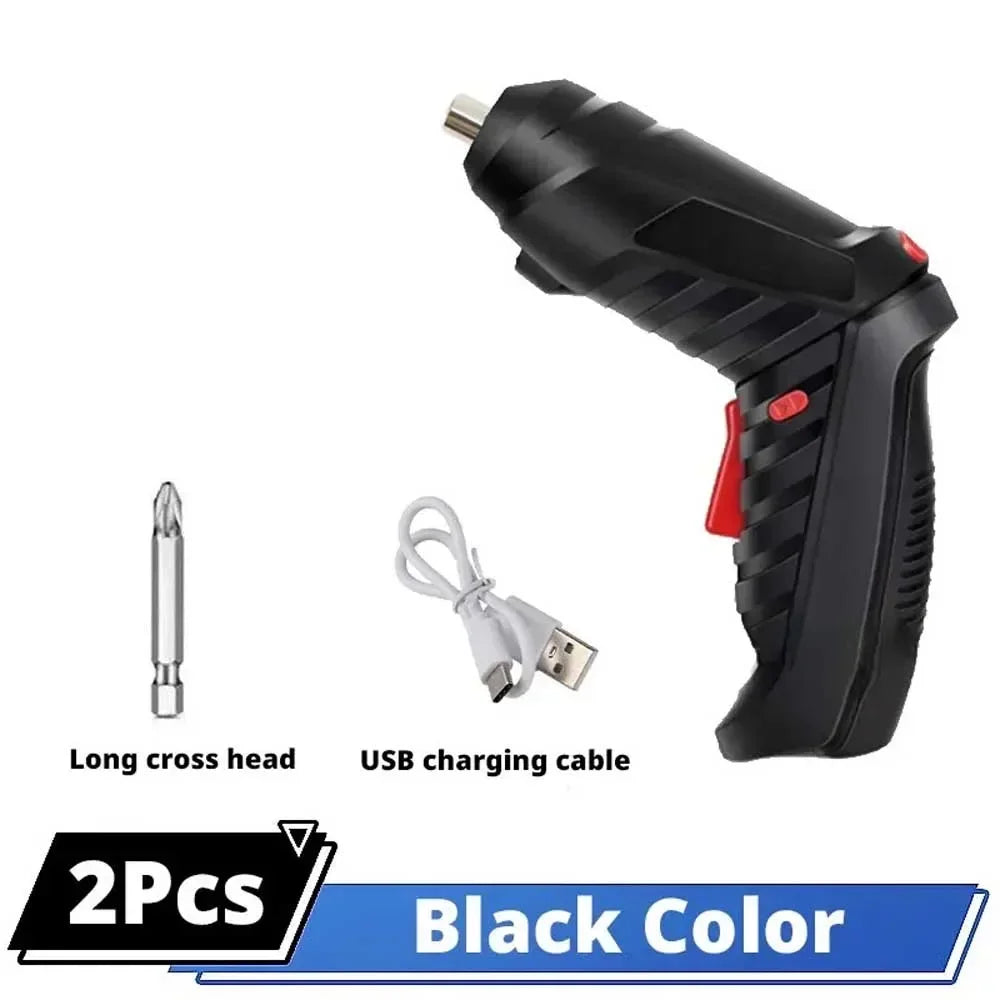 Rechargeable 3.6V Lithium Battery Cordless Electric Screwdriver & Drill Kit - Folding Power Tools for Home Use (2/47Pcs)