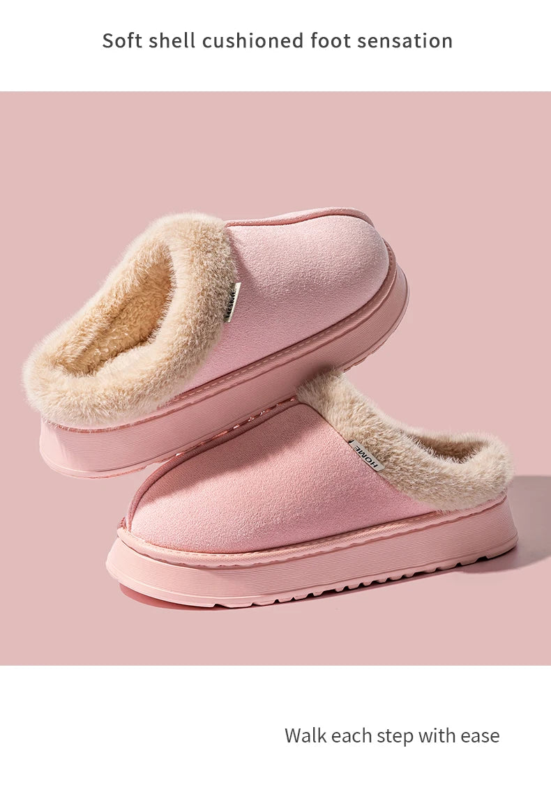 Cozy Comfort Unisex Fluffy Anti-Slip EVA Slippers for Autumn & Winter