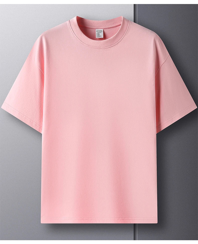 Summer Luxe: High-End Men's 100% Cotton Round Neck Tee