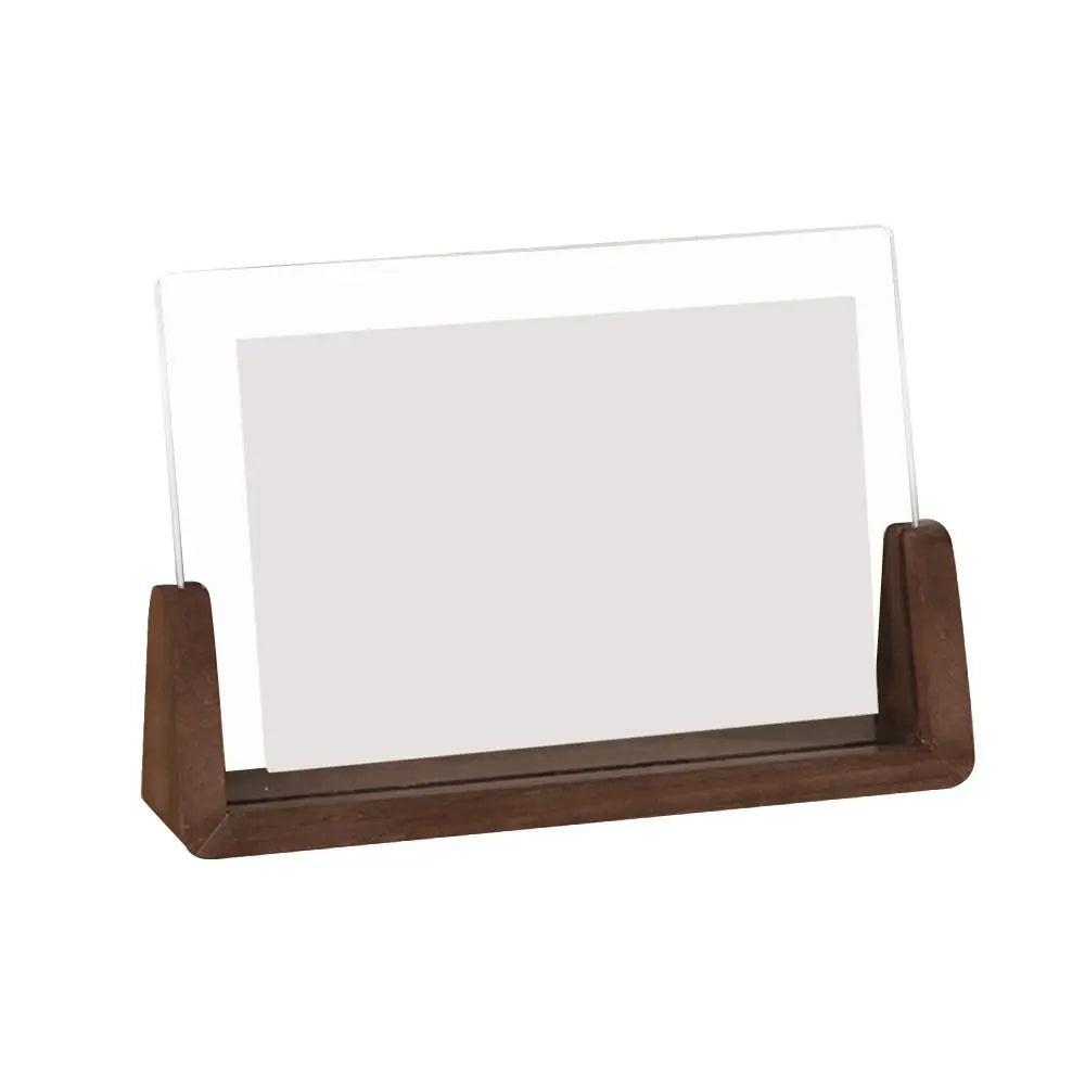 Walnut & Beech U-Shaped Acrylic Photo Frame – Perfect for Weddings & Office Decor