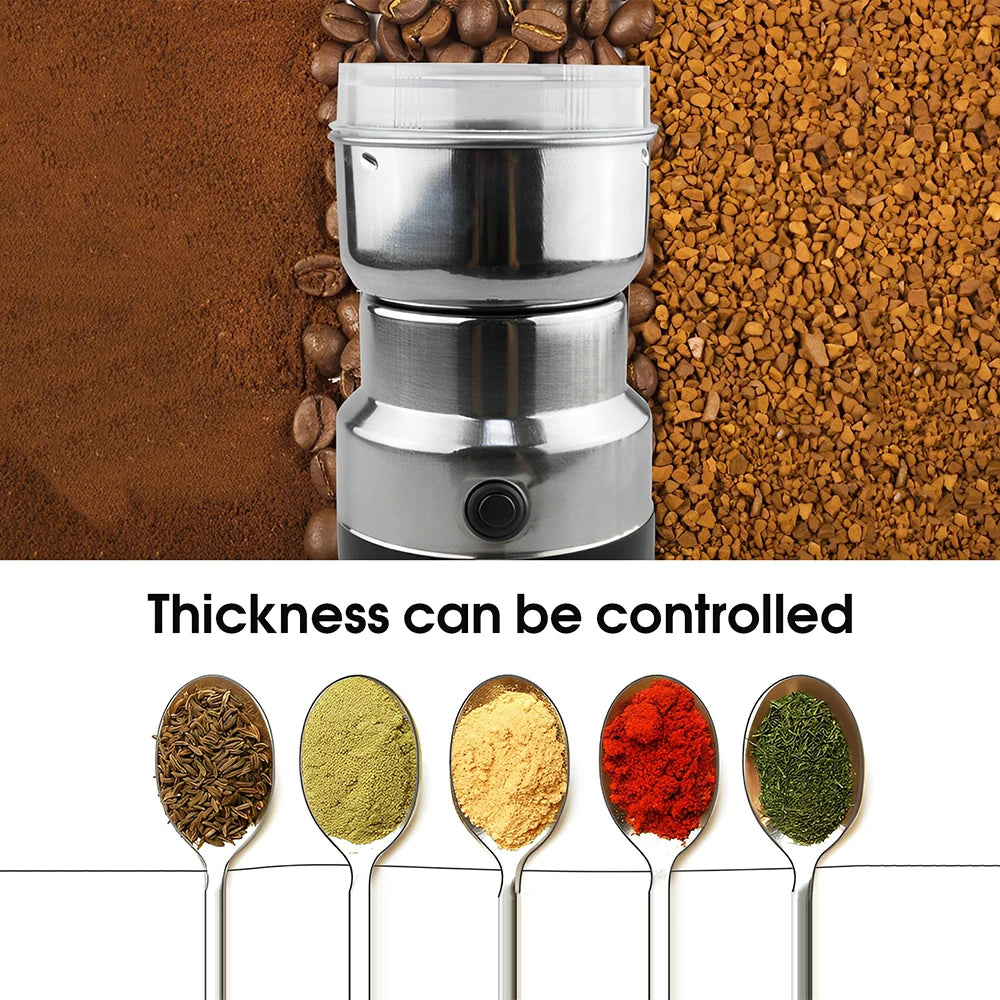 Versatile 4-Blade Mini Electric Grinder: Perfect for Coffee, Spices, Grains, and Baby Food