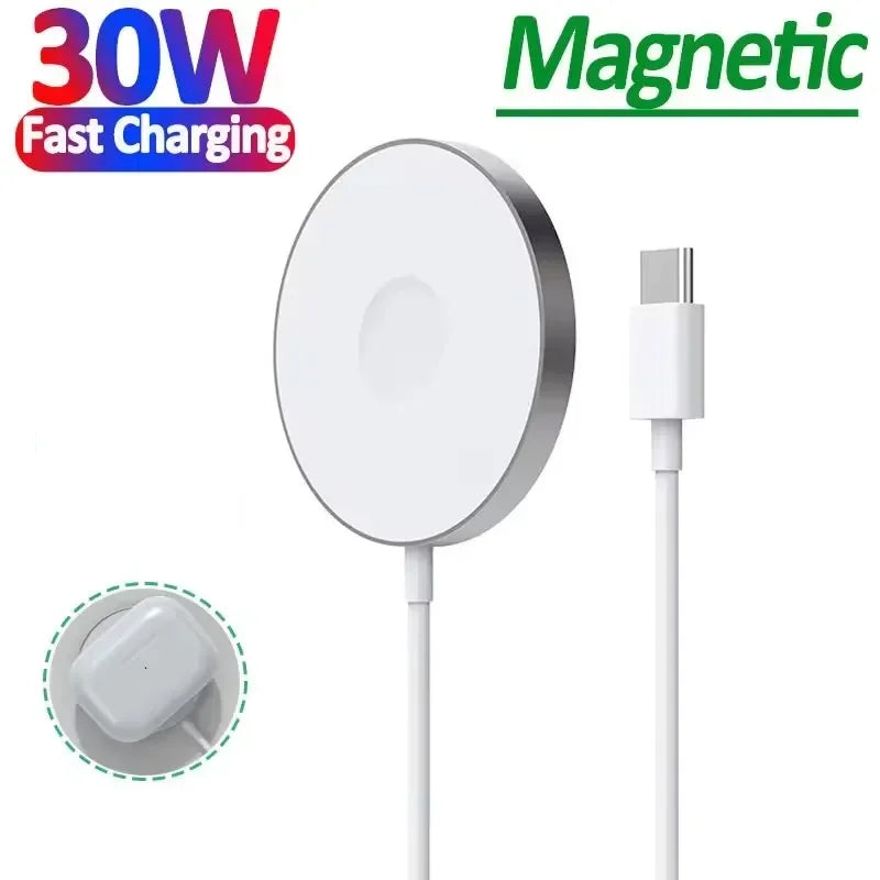 Ultra-Fast Original Magnetic Wireless Charger for iPhone & AirPods: Compatible with iPhone 15/14/13/12/11 Pro Max, Mini, USB-C, and More!