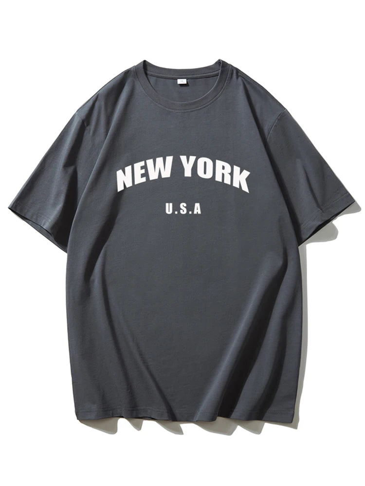 Blessyuki New York Retro O-Neck Tees: Casual Streetwear for Women - Harajuku Style, Plus Size, Perfect Summer Essential