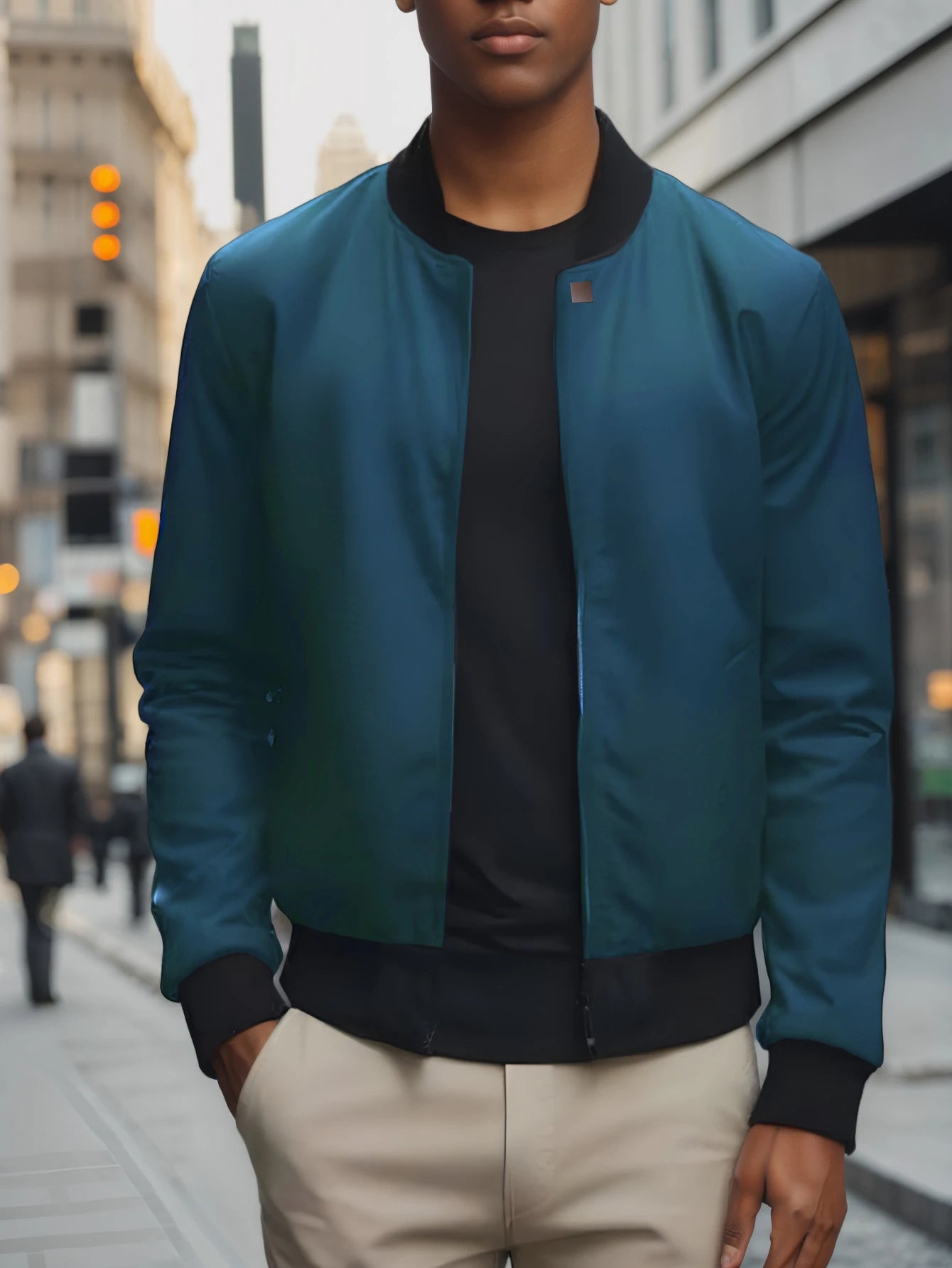 2024's Ultimate Spring & Autumn Business Casual Men's Jacket: Sleek, Solid Color, Trendsetting Design