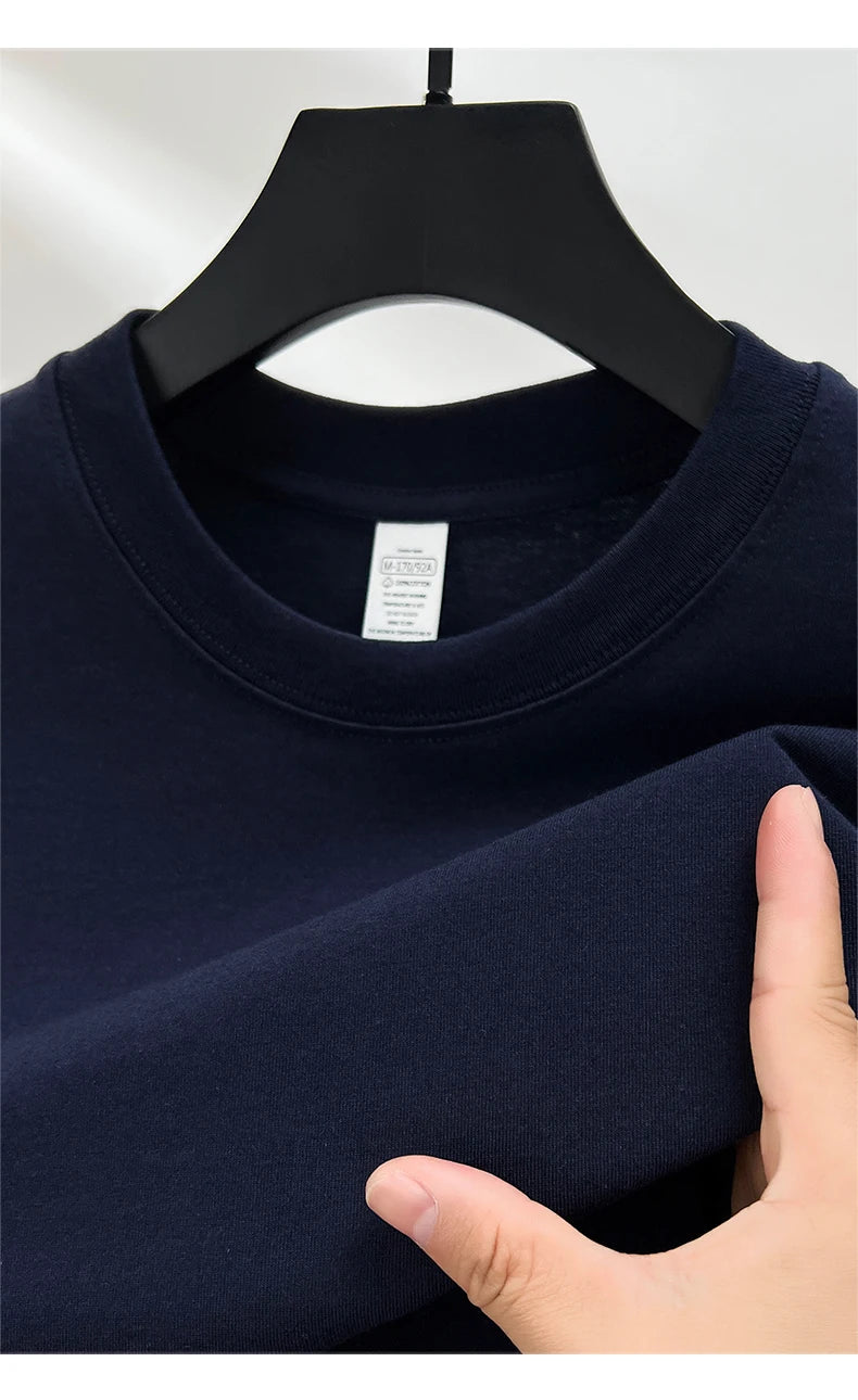 Summer Luxe: High-End Men's 100% Cotton Round Neck Tee