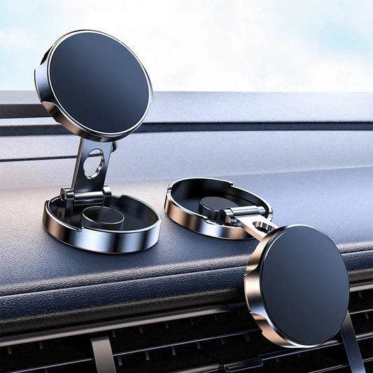 360° Rotating Magnetic Car Phone Holder - Universal Foldable Mount for iPhone, Samsung & More!