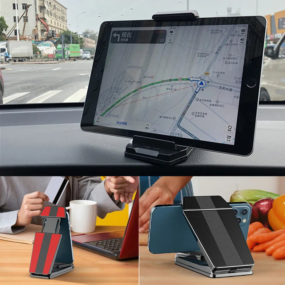 Versatile Dashboard Tablet & Phone Holder | 4-10 Inch Device Stand | Anti-Slip GPS Mount for Samsung, Xiaomi & More