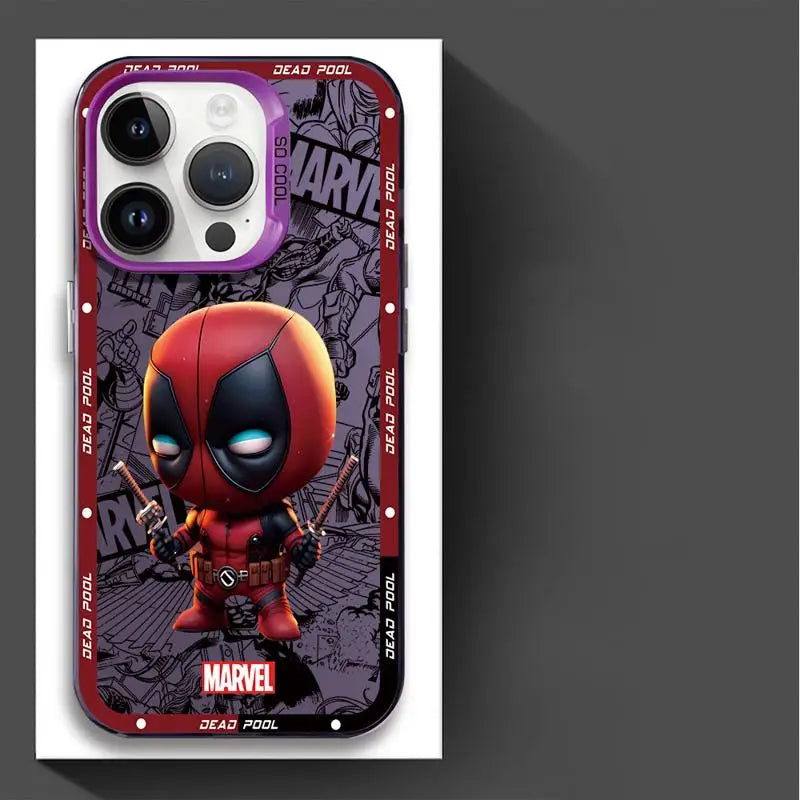 Epic Marvel Ironman & Deadpool Matte Phone Case for Apple iPhone 16/15 Pro Max, 14/13/12/11 Plus