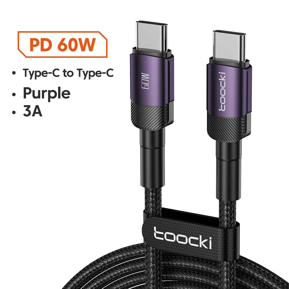 100W Speed: Ultimate USB-C to C Charging & Data Cables from Toocki for mobile phones