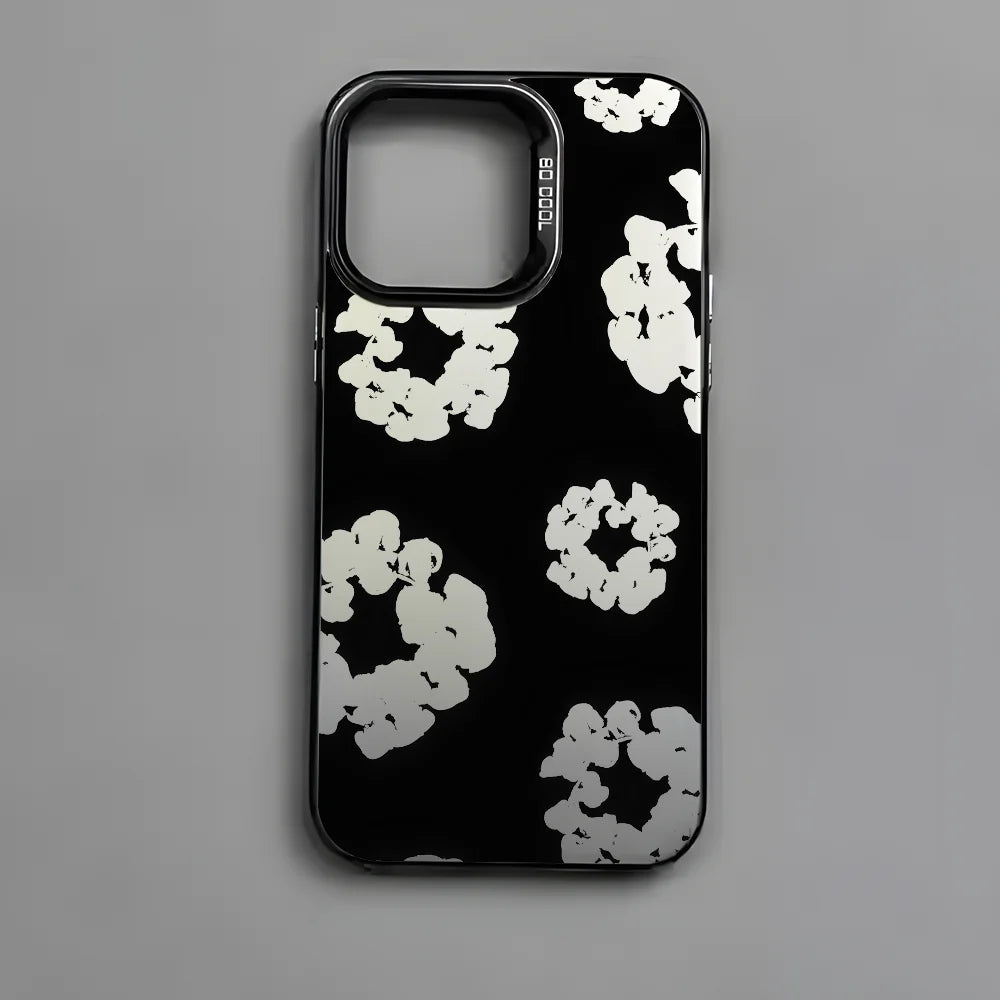 Luxurious D-Denim T-Tears iPhone Case - Matte Black with Aurora Multicolor Laser Finish