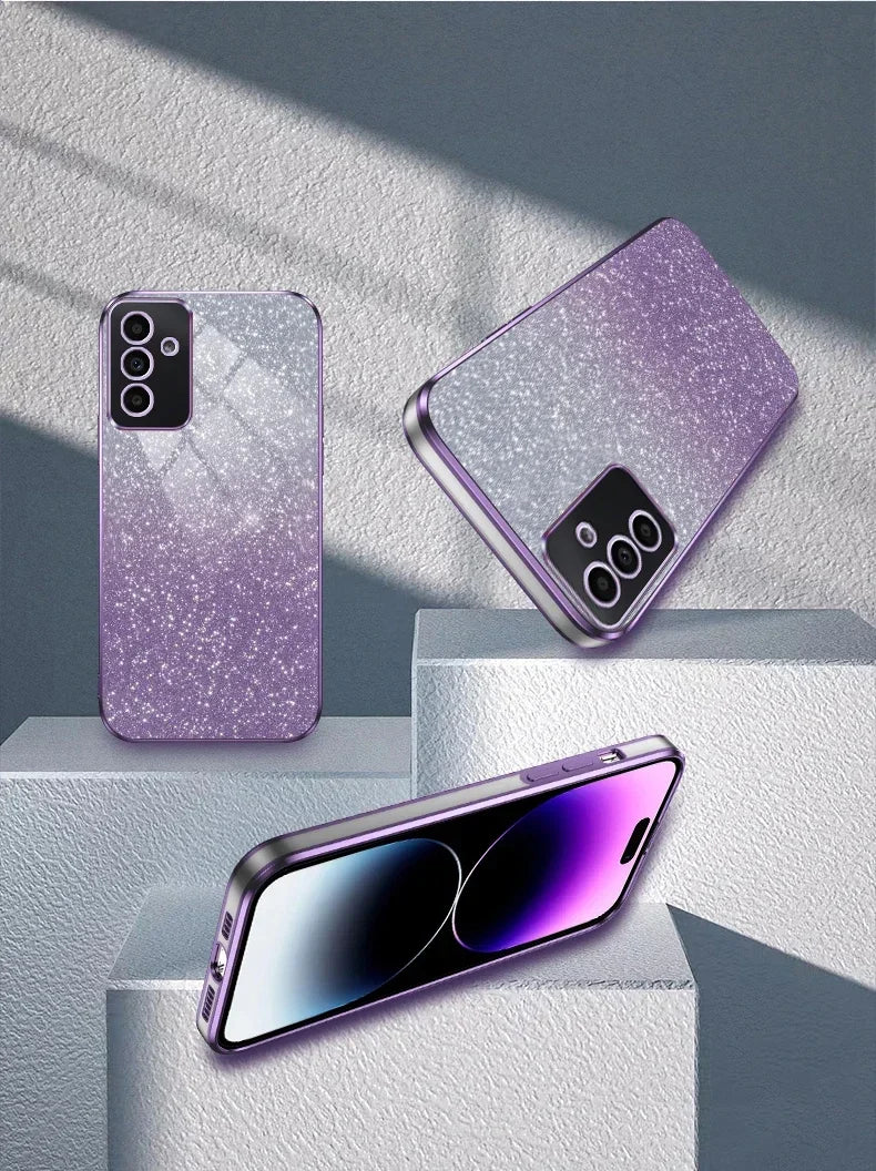 Shiny Glitter Plating Silicone Case for Samsung Galaxy A Series - Bling Soft Back Cover