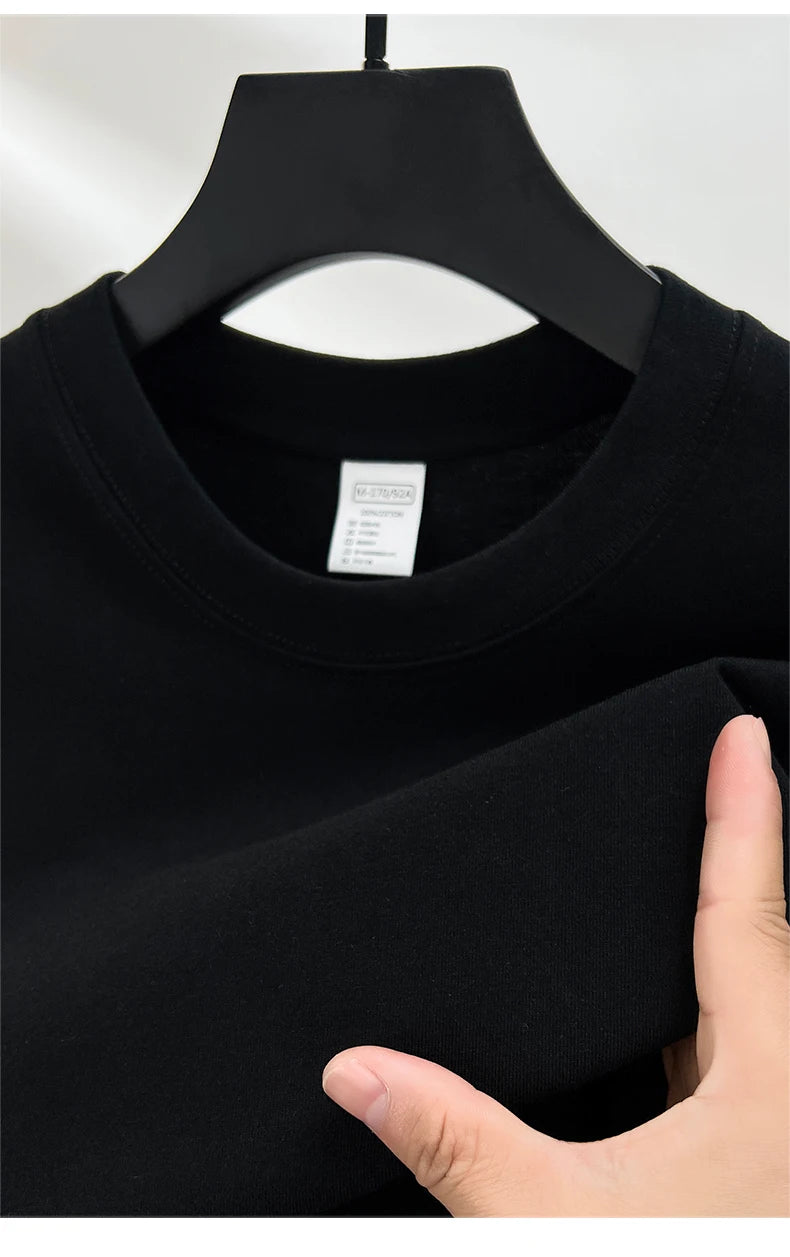 Summer Luxe: High-End Men's 100% Cotton Round Neck Tee