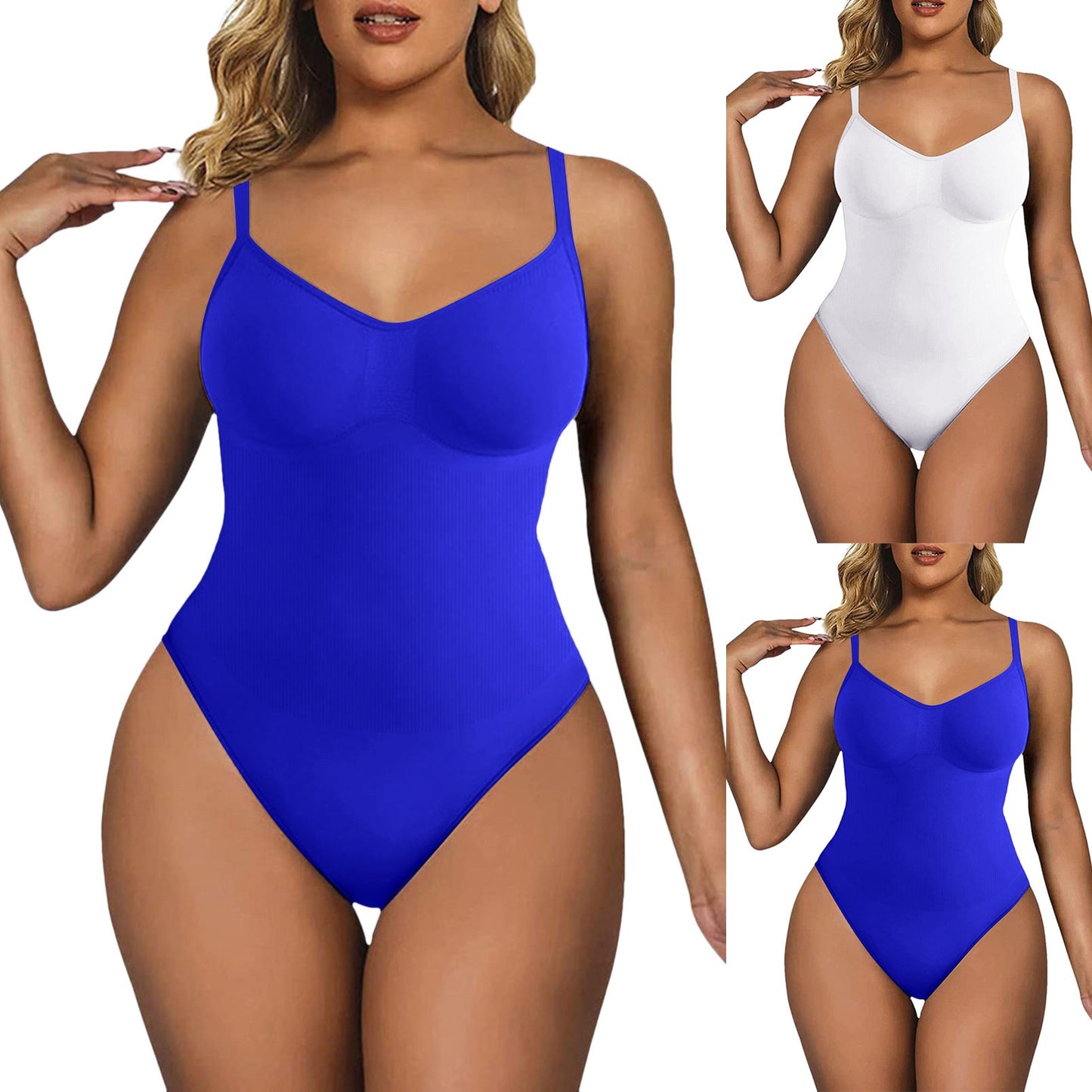 Women's Sleeveless Seamless Shaping Bodysuit - Slimming Control One-Piece Shapewear Camisole Jumpsuit Plus Size