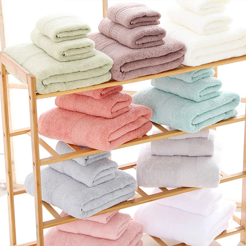 Premium Pure Cotton Adult Towels - Soft, Thickened, and Ultra-Absorbent for Daily Use