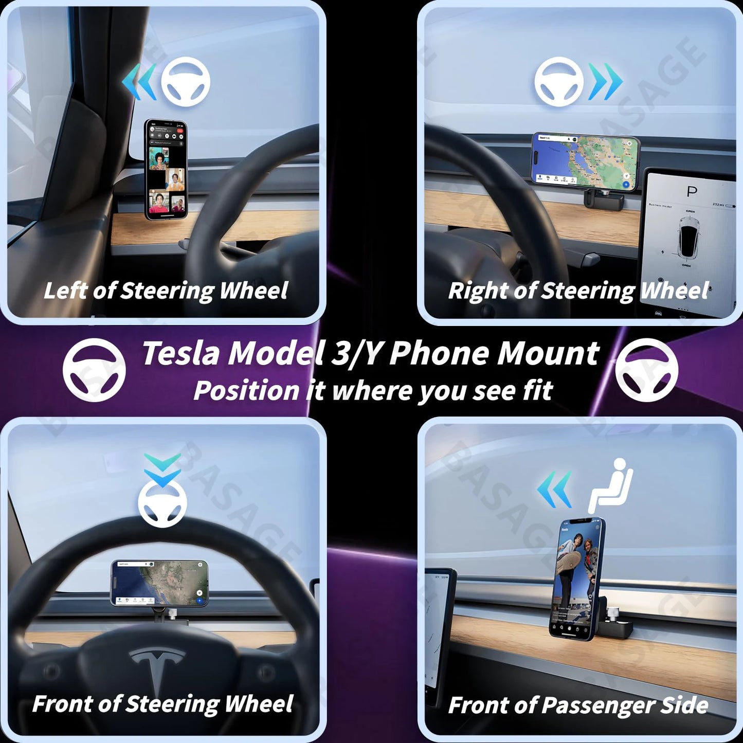 Tesla Model 3/Y 360° Rotatable Magnetic Phone Mount Holder