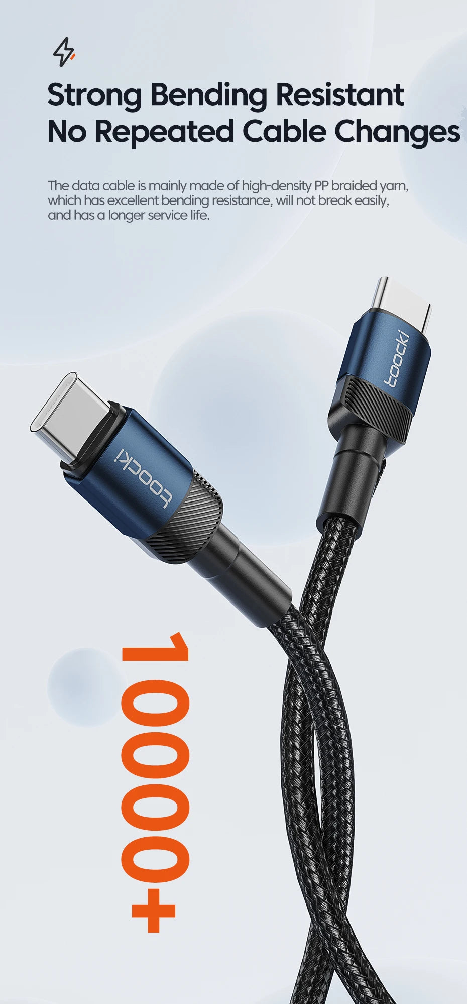 100W Speed: Ultimate USB-C to C Charging & Data Cables from Toocki for mobile phones